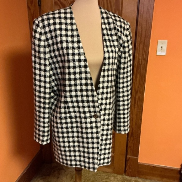 Vtg 90s Chaus Sparkly Houndstooth blazer - Picture 9 of 13
